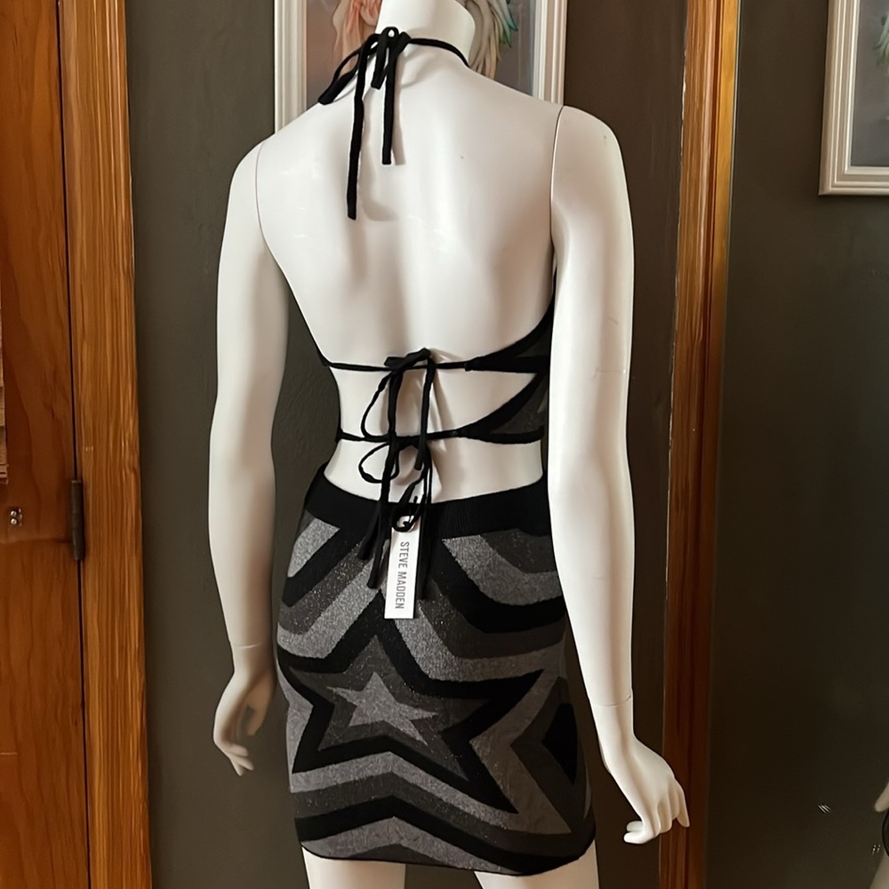 NWT Steve Madden Retro Star Knit Skirt & Halter Top Set Small - Picture 9 of 12